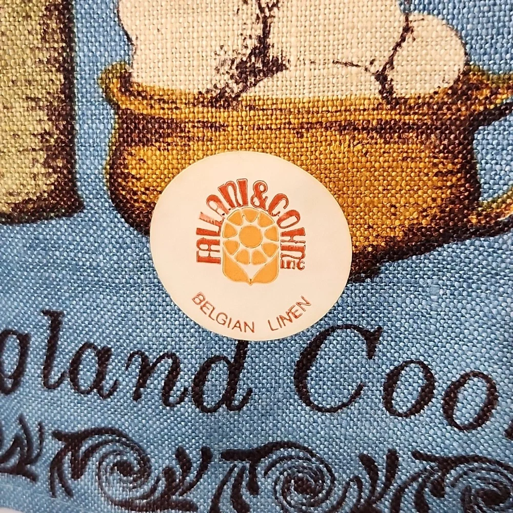 Early NEW ENGLAND Cookery Souvenir Tea Towel  Belgian Linen
